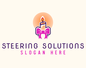 Candle Ribbon Gift logo design