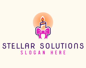 Candle Ribbon Gift logo design