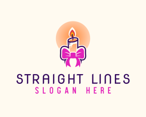 Candle Ribbon Gift logo design