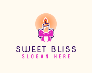 Candle Ribbon Gift logo design