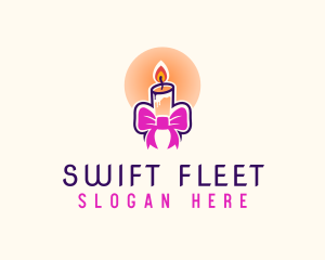 Candle Ribbon Gift logo design