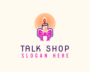 Candle Ribbon Gift logo design