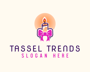 Candle Ribbon Gift logo design