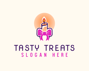 Candle Ribbon Gift logo design