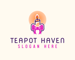 Candle Ribbon Gift logo design