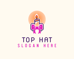 Candle Ribbon Gift logo design