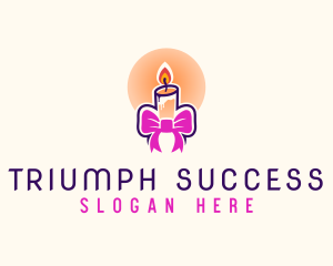 Candle Ribbon Gift logo design