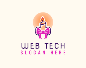 Candle Ribbon Gift logo design