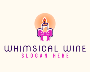 Candle Ribbon Gift logo design