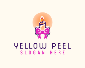 Candle Ribbon Gift logo design