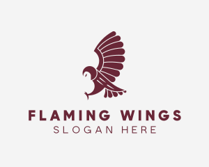 Flying Owl Bird logo design