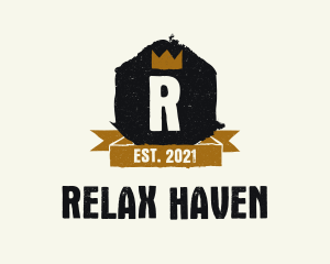 Rustic Royal Crown Letter logo