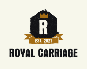 Rustic Royal Crown Letter logo design