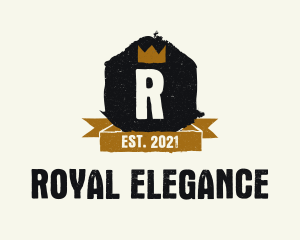 Rustic Royal Crown Letter logo