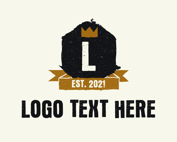 Rustic Royal Crown Letter logo