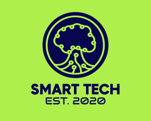 Green Tech Tree  logo design