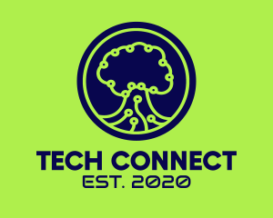 Green Tech Tree  logo design