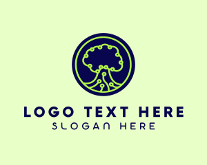 Green Tech Tree  logo design