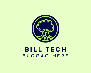 Green Tech Tree  logo design