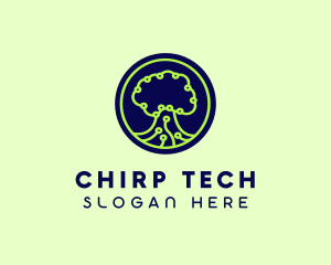 Green Tech Tree  logo design