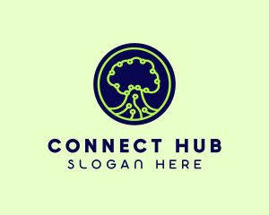 Green Tech Tree  logo design