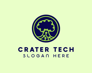 Green Tech Tree  logo design