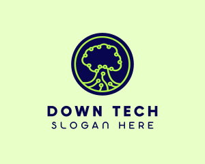 Green Tech Tree  logo design