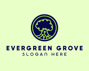 Green Tech Tree  logo design