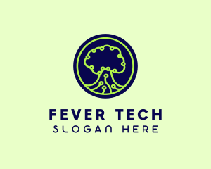 Green Tech Tree  logo design