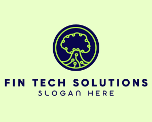 Green Tech Tree  logo design