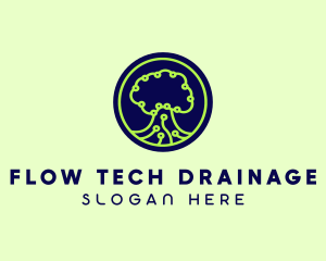 Green Tech Tree  logo design