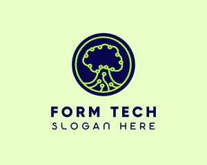 Green Tech Tree  logo design