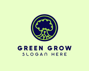 Green Tech Tree  logo design