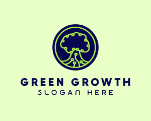 Green Tech Tree  logo design