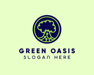 Green Tech Tree  logo design