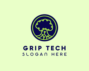 Green Tech Tree  logo design