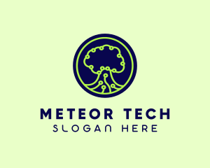 Green Tech Tree  logo design