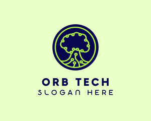 Green Tech Tree  logo design