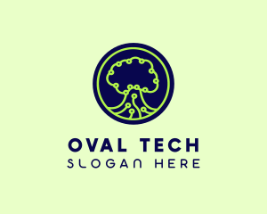 Green Tech Tree  logo design