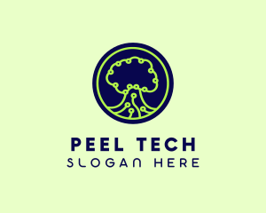 Green Tech Tree  logo design