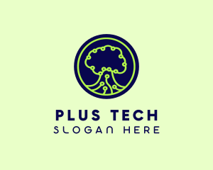 Green Tech Tree  logo design