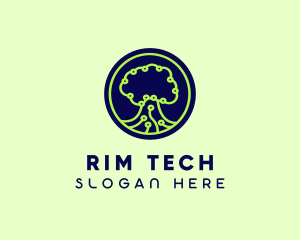 Green Tech Tree  logo design