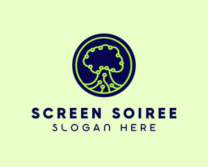 Green Tech Tree  logo design