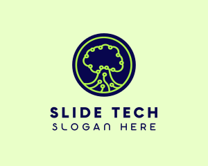 Green Tech Tree  logo design