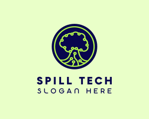 Green Tech Tree  logo design