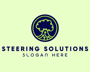 Green Tech Tree  logo design