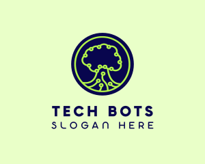 Green Tech Tree  logo design