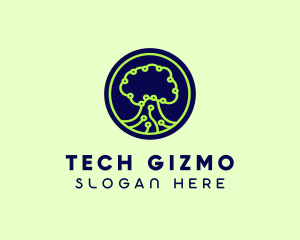 Green Tech Tree  logo design