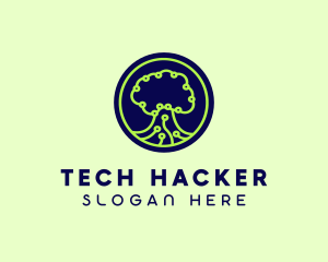 Green Tech Tree  logo design