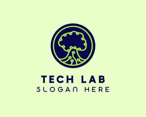 Green Tech Tree  logo design